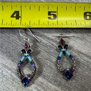 Chic Silver and Blue Firefly Earrings